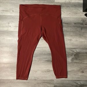 Lululemon power thru leggings in color mulled wine size 18